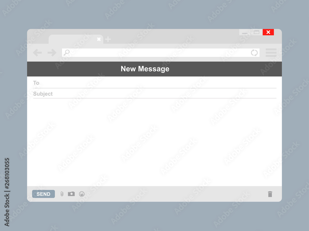 Poster email template or blank e-mail browser window vector icon
