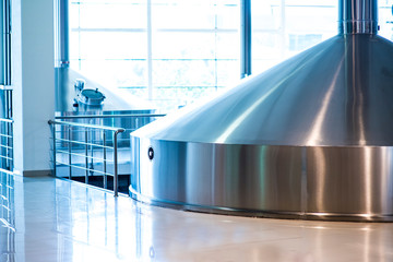 Tanks for beer storage. Modern Brewing Production.