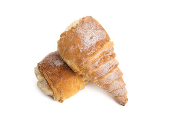 custard tubing with cream isolated