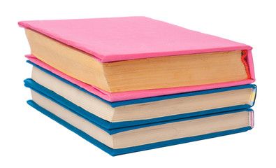 pile of books isolated on white background