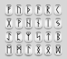Full runet alphabet Futhark set isolated