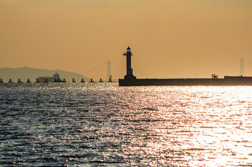 Fototapeta premium 大阪南港・夕焼けの大阪湾