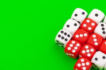 Sport dice on green background