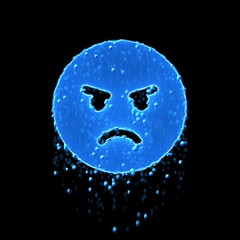 Wet symbol angry emotion is blue. Water dripping