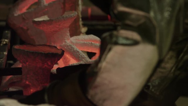 Bronze sculptures being prepared at foundry