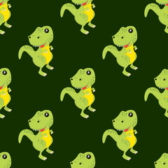 Obraz premium Cute kids dinosaurs pattern for girls and boys. Colorful dinosaurs on the abstract grunge background.. The dinosaurs pattern is made in neon colors. Urban pattern. backdrop for textile and fabric.