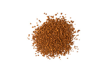 Granulated coffee isolated on white background.