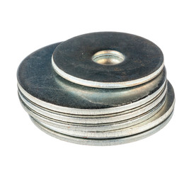 Metal nuts isolated on white background