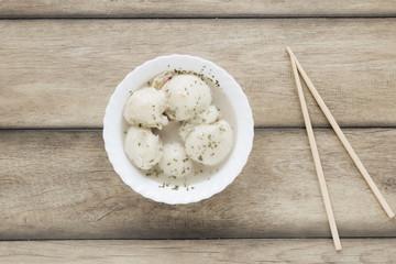 Flat lay asian food composition