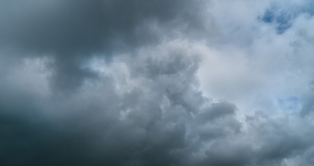 storm clouds float across the sky