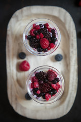 verrines yaourts fruits rouges