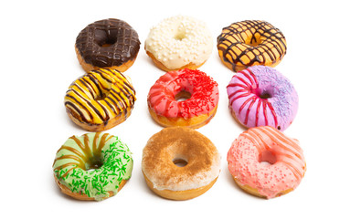 donuts in glaze isolated