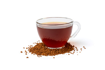 Cup of coffee isolated on white background.