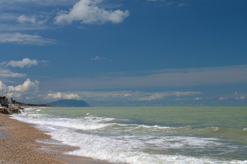 beach and sea,Monte Conero,Italy,Adriatic sea,waves, landscape, coast, horizon,seascape,