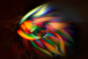 Fantasy colorful abstract illustration on black background. Digital art.