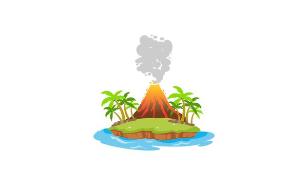 Eruption volcano illustration