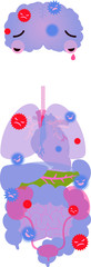 Illustration of cute human organs 