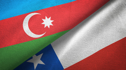 Azerbaijan and Chile two flags textile cloth, fabric texture