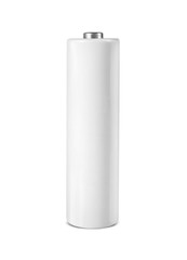 Close up white AA batteries over white background with clipping path