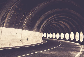Tunnel with natural light, color toning applied, Puerto de la Cruz, Tenerife, Spain.