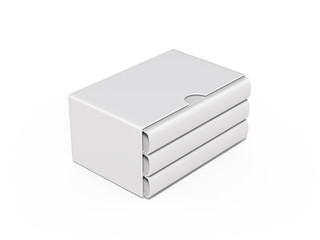 Blank boxed book set mock up template on isolated white background, ready for your design presentation, 3d illustration
