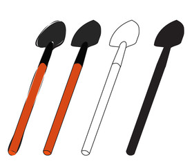 set, collection of garden tools