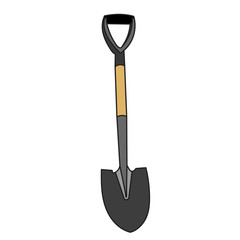 vector, isolated, shovel for garden and vegetable garden