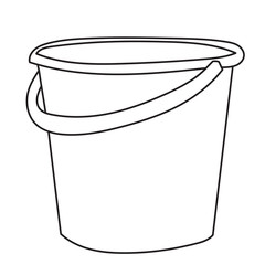 Vector, isolated, bucket for garden and vegetable garden, sketch