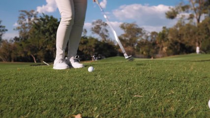 Golfer preparing for the swing gimbal shot