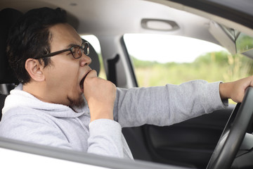 Sleepy Tired Male Driver