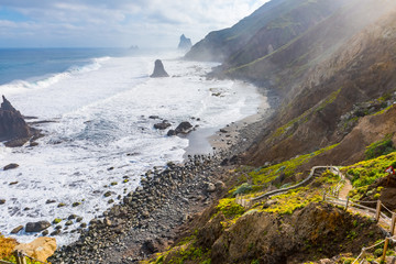 ocean shore near Almaciga, Anaga, Tenerife island