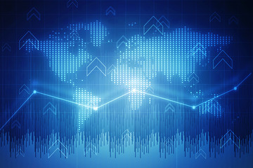 2d rendering Stock market online business concept. business Graph 