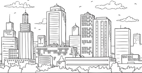 Big City Skyline Drawing © Moriz