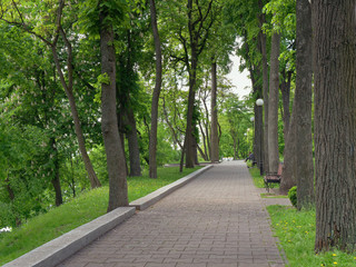 GOMEL, BELARUS - MAY 15, 2019: City Park. Rumyantsev Palace Complex.