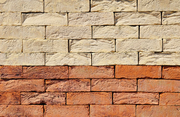 The texture of the brick wall of different colors for construction. Facing building material.