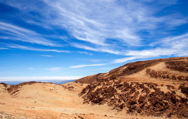 Tenerife, view from hiking path to the summit