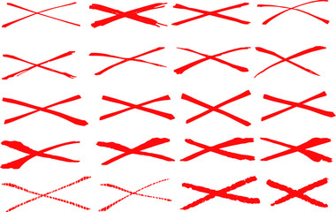 Red Horizontal cross mark set