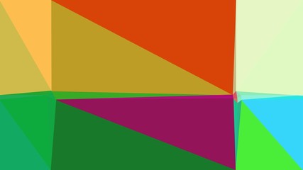 golden rod, firebrick and forest green color background with triangles. triangles style of different size and shape. simple geometric background for poster, cards, wallpaper or texture