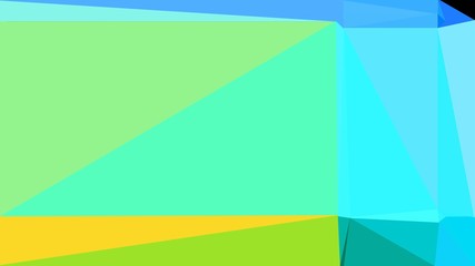 minimalistic triangle geometric background with turquoise, gold and light green colors for poster, cards, wallpaper or background texture