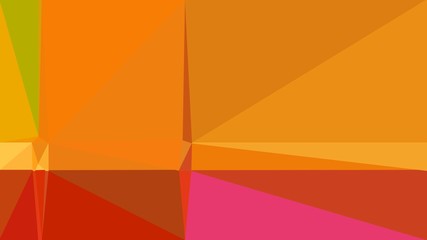 abstract geometric background with dark orange, firebrick and golden rod colors. geometric triangle style composition for poster, cards, wallpaper or texture