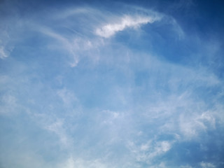 White clouds and blue sky background