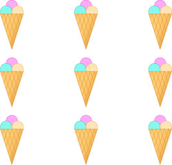 Seamless pattern with summery ice cream
