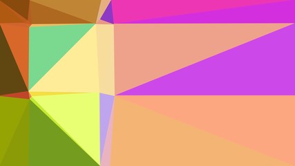 Abstract color triangles geometric background with burly wood, medium orchid and olive colors for poster, cards, wallpaper or texture