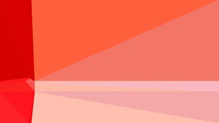 Obraz premium tomato, light pink and red colored contemporary art. simple geometric shape background for poster, banner, wallpaper or texture