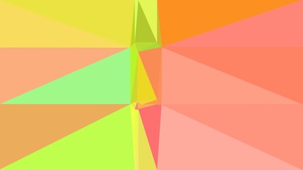 abstract geometric background with light salmon, green yellow and vivid orange colors. geometric triangle style composition for poster, cards, wallpaper or texture