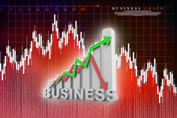 3d rendering Stock market online business concept. business Graph 