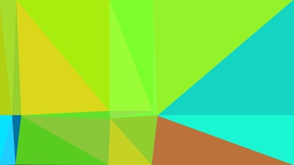 abstract geometric background with triangles and yellow green, dark turquoise and gold colors. for poster, banner, wallpaper or texture