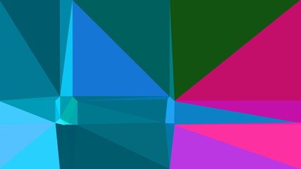 Fototapeta na wymiar medium violet red, teal and dodger blue multicolor background art. simple geometric shape background for poster, banner design, wallpaper or texture