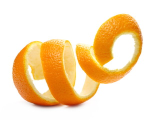 Orange peel isolated on white background