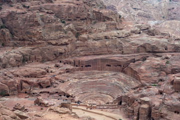 Ancient amphitheater in Petra, Jordan